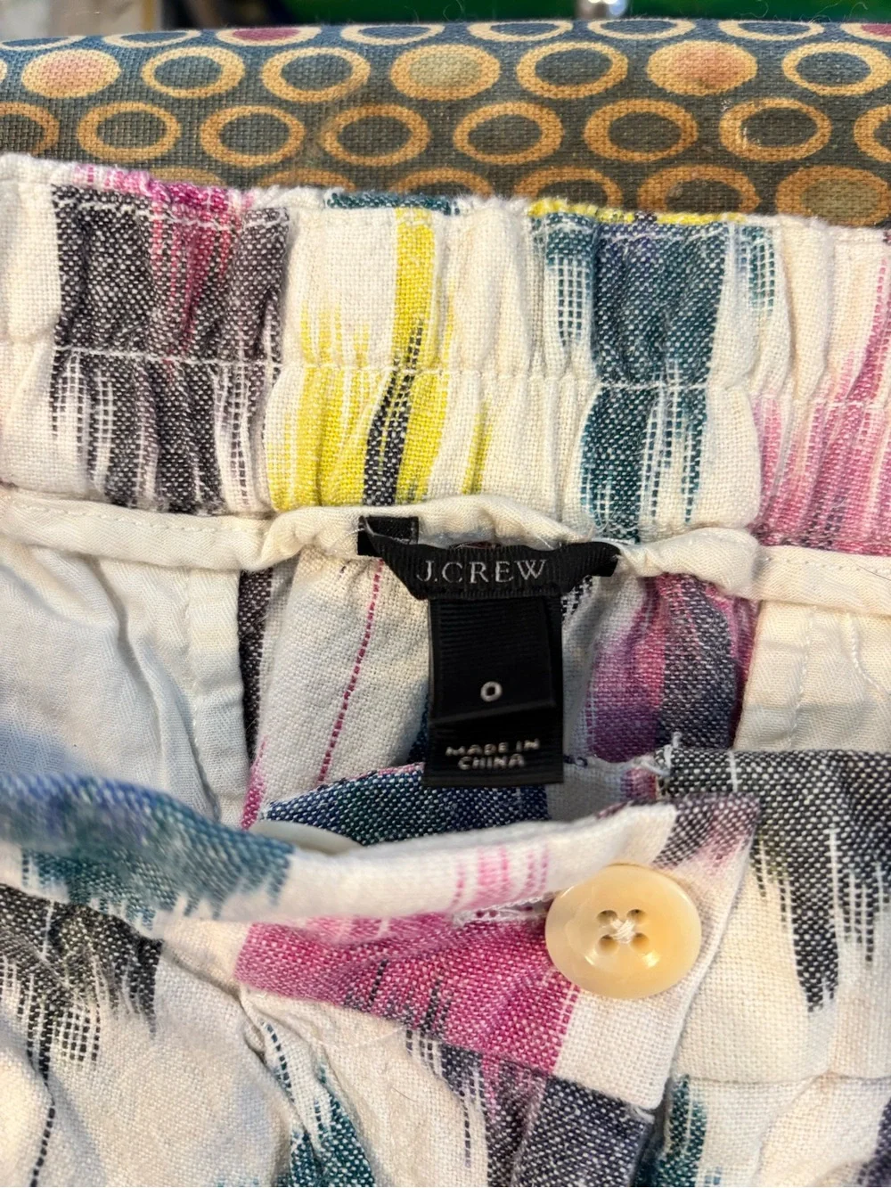 J. Crew Multicolor Ikat Roll-Cuff Shorts Multicolor Size 0